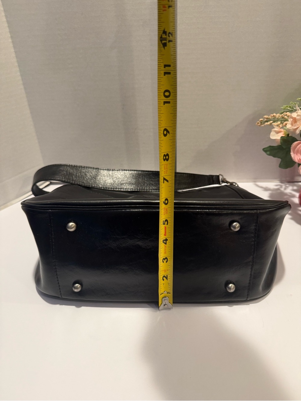 Patricia Nash Althani Black Leather Shoulder Bag with Crossbody Strap - Picture 9 of 16